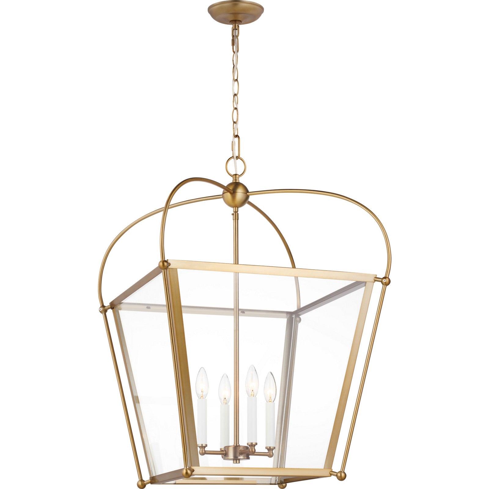 Charleston Medium Four Light Foyer Satin Brass - Visual Comfort Ceiling Lights