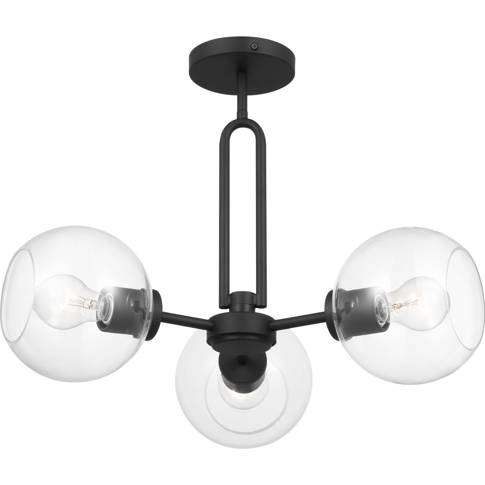 Codyn Three Light Semi-Flush Convertible Pendant Midnight Black - Visual Comfort Ceiling Lights