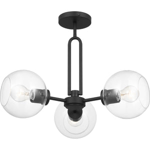 Codyn Three Light Semi-Flush Convertible Pendant Midnight Black - Visual Comfort Ceiling Lights