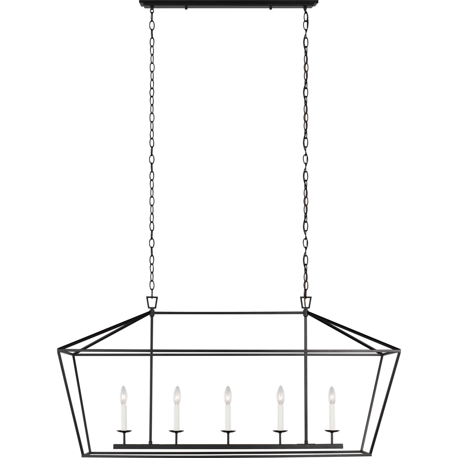 Dianna Five Light Medium Linear Chandelier Midnight Black - Visual Comfort Ceiling Lights