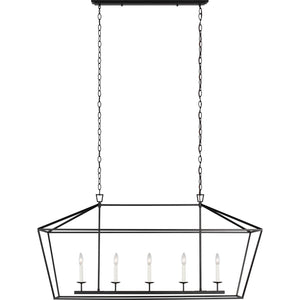 Dianna Five Light Medium Linear Chandelier Midnight Black - Visual Comfort Ceiling Lights