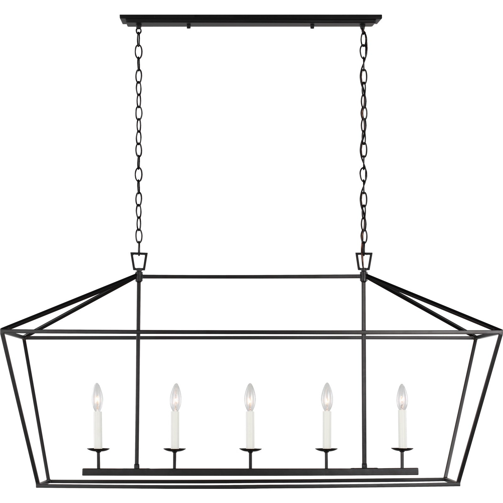 Dianna Five Light Medium Linear Chandelier Midnight Black - Visual Comfort Ceiling Lights