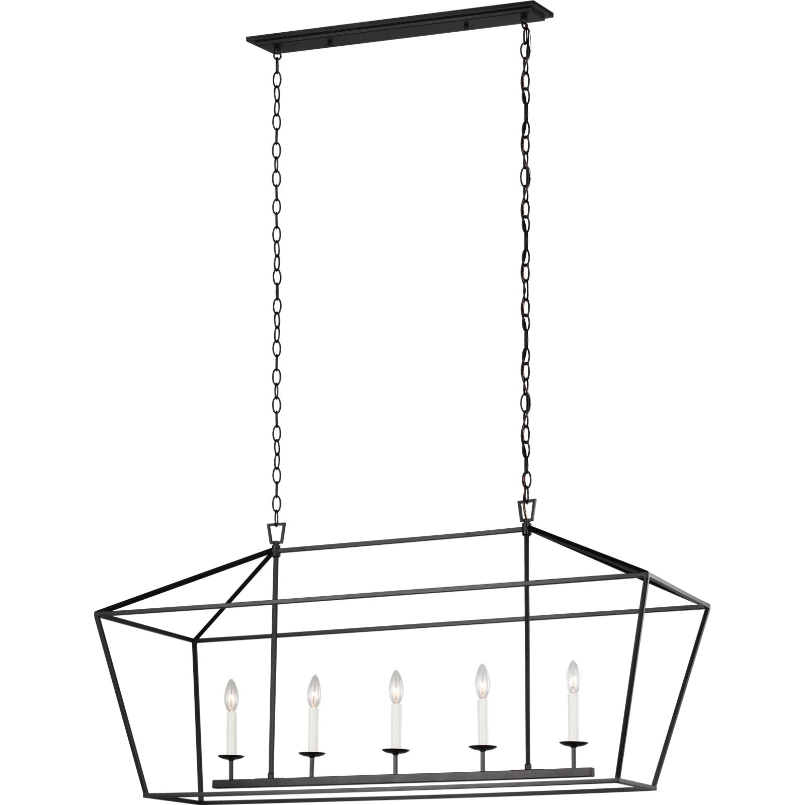 Dianna Five Light Medium Linear Chandelier Midnight Black - Visual Comfort Ceiling Lights