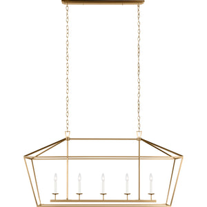 Dianna Five Light Medium Linear Chandelier Midnight Black - Visual Comfort Ceiling Lights