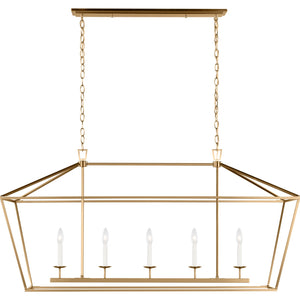 Dianna Five Light Medium Linear Chandelier Midnight Black - Visual Comfort Ceiling Lights
