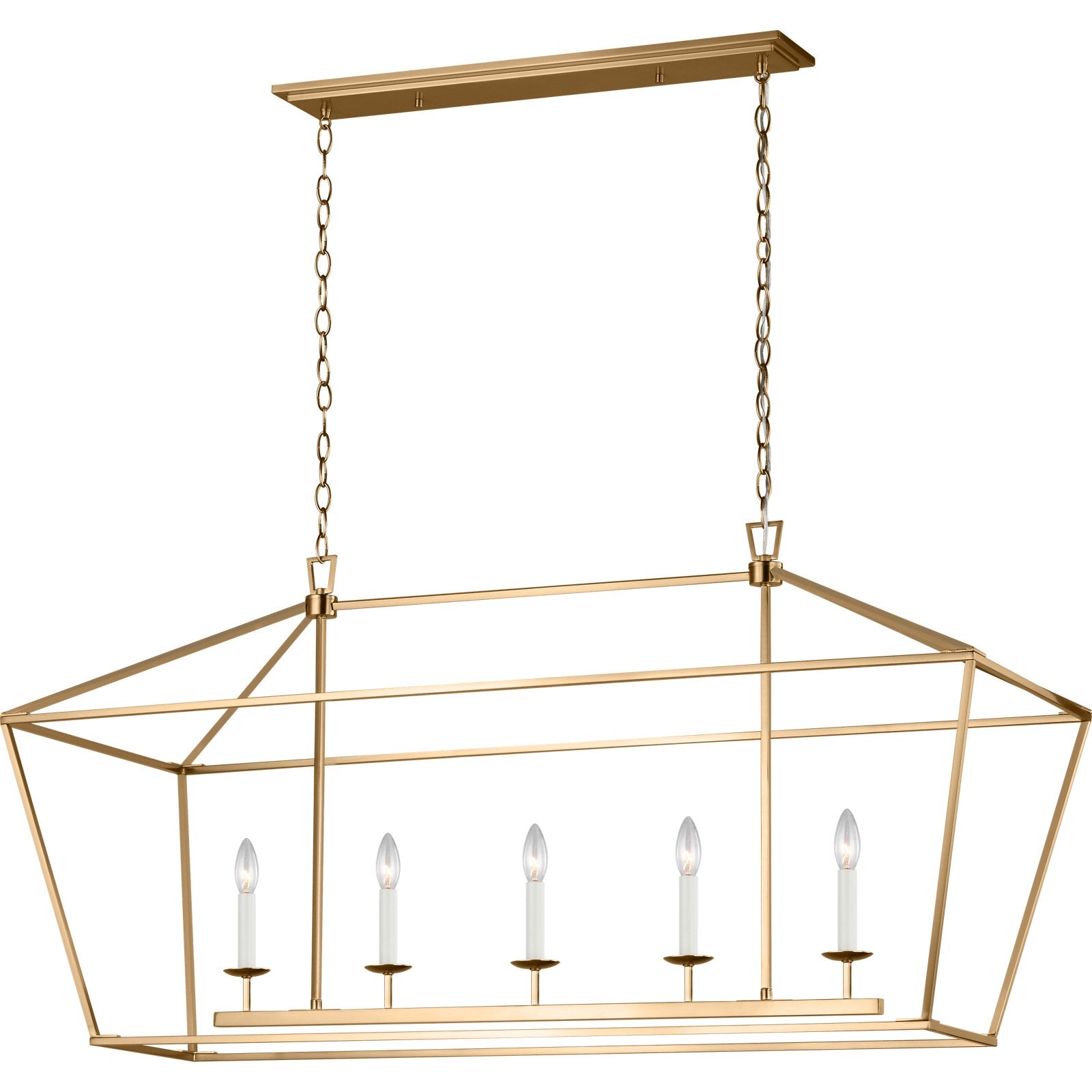 Dianna Five Light Medium Linear Chandelier Midnight Black - Visual Comfort Ceiling Lights