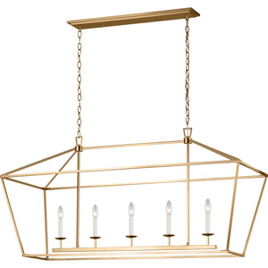 Dianna Five Light Medium Linear Chandelier Midnight Black - Visual Comfort Ceiling Lights