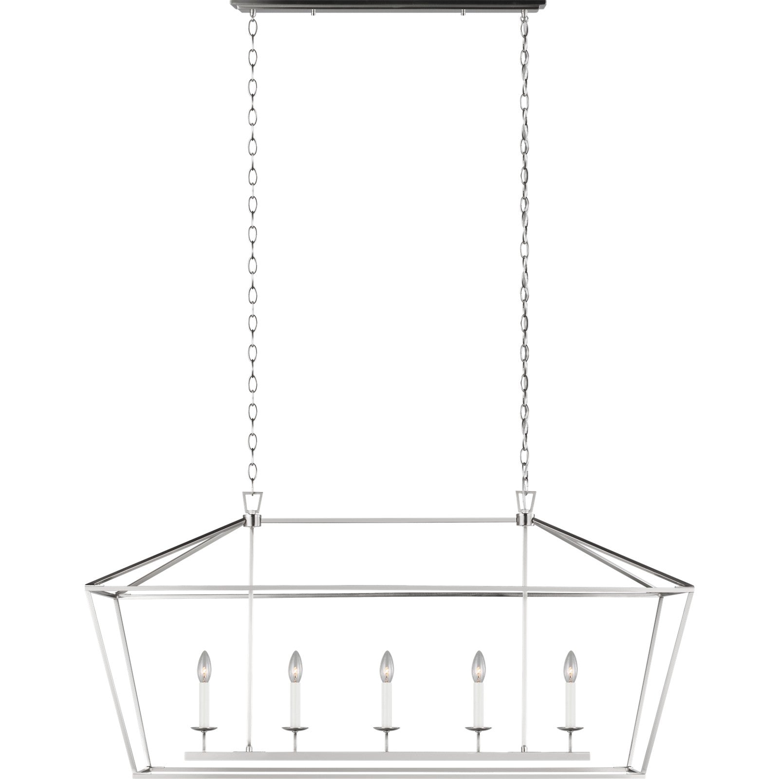 Dianna Five Light Medium Linear Chandelier Midnight Black - Visual Comfort Ceiling Lights