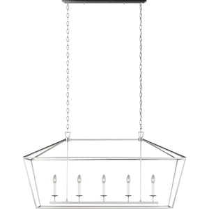 Dianna Five Light Medium Linear Chandelier Midnight Black - Visual Comfort Ceiling Lights
