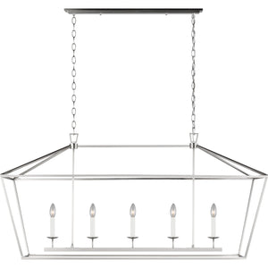 Dianna Five Light Medium Linear Chandelier Midnight Black - Visual Comfort Ceiling Lights