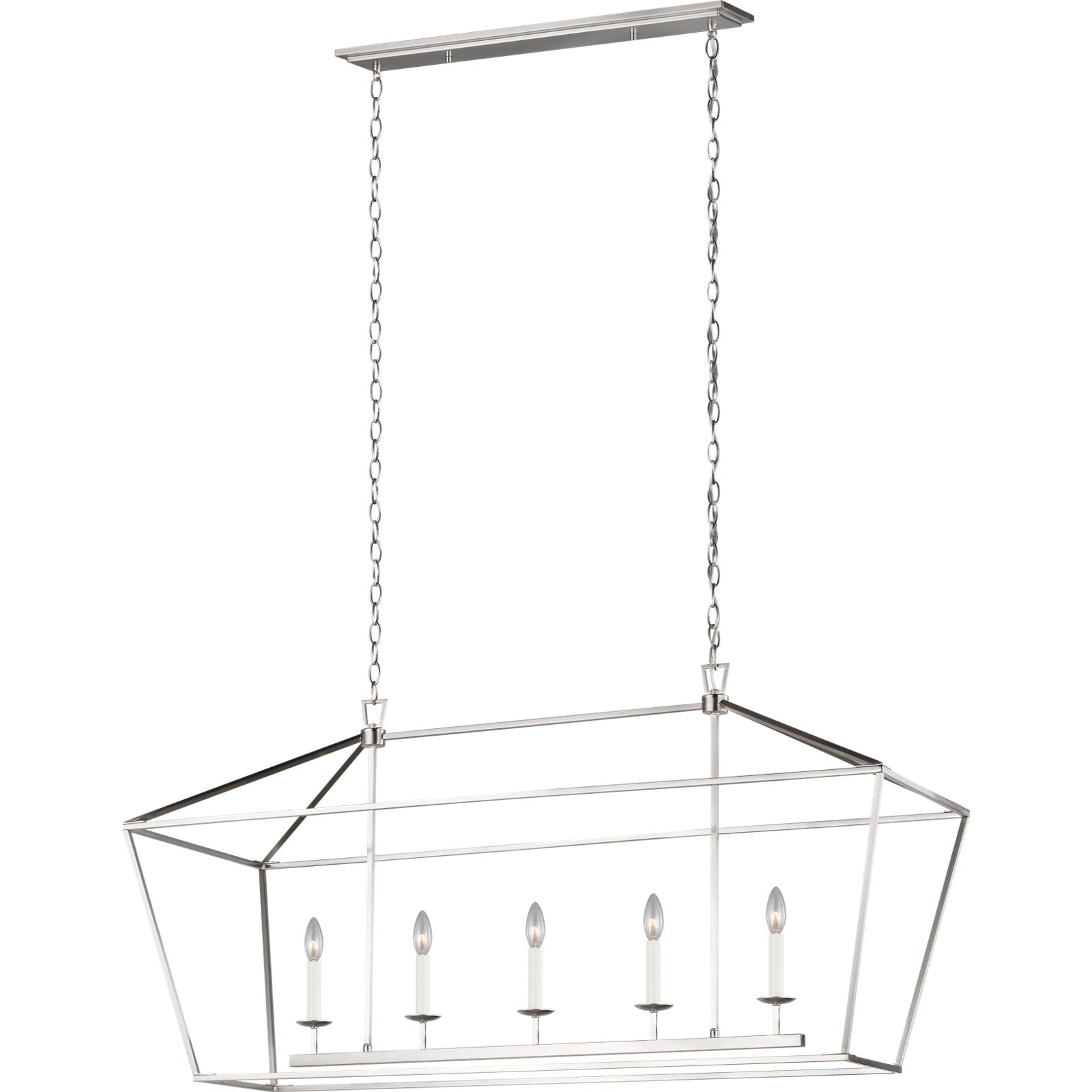 Dianna Five Light Medium Linear Chandelier Midnight Black - Visual Comfort Ceiling Lights