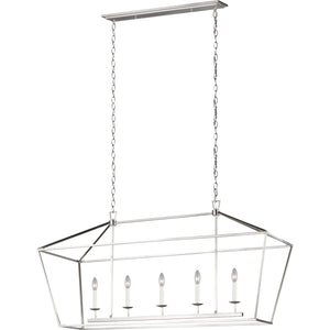 Dianna Five Light Medium Linear Chandelier Midnight Black - Visual Comfort Ceiling Lights