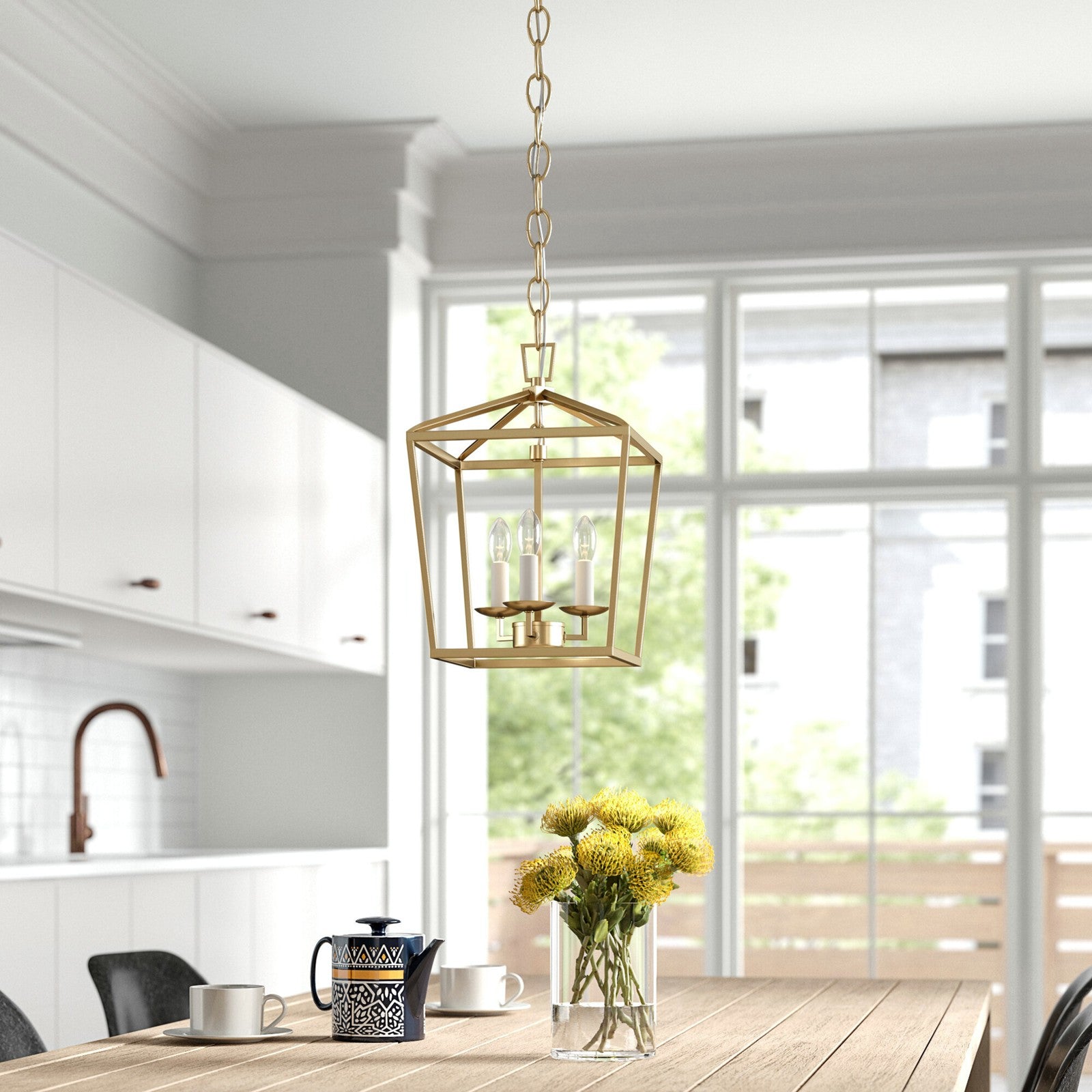 Dianna Three Light Mini Lantern Midnight Black - Visual Comfort Ceiling Lights