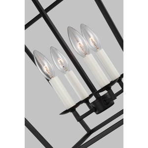 Dianna Four Light Small Lantern Midnight Black - Visual Comfort Ceiling Lights