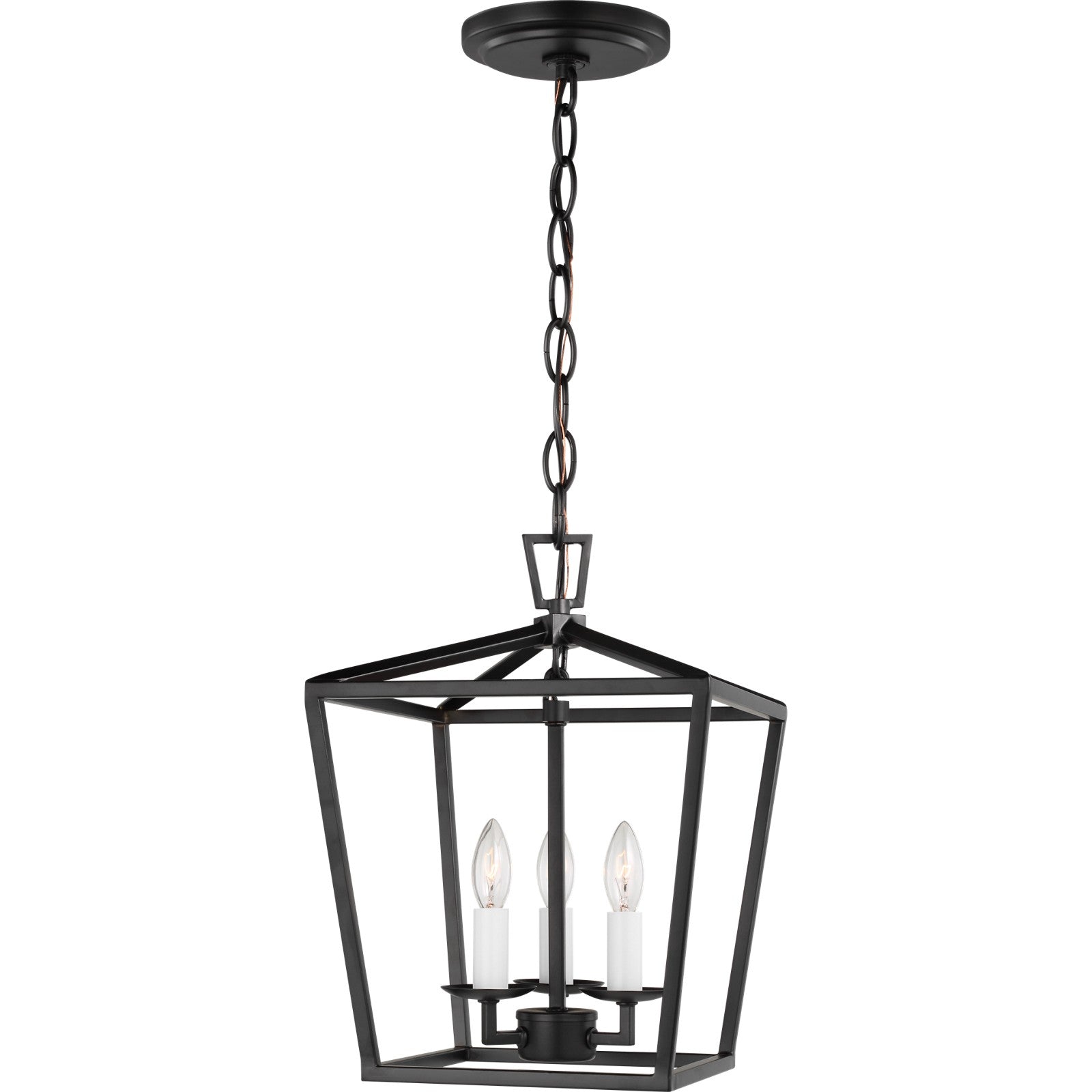 Dianna Three Light Mini Lantern Midnight Black - Visual Comfort Ceiling Lights