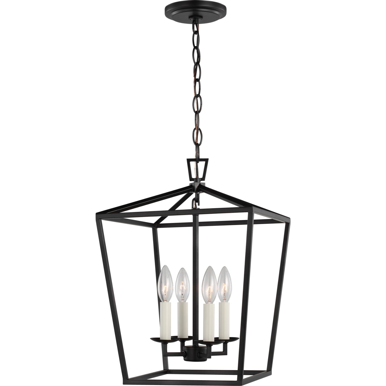 Dianna Four Light Small Lantern Midnight Black - Visual Comfort Ceiling Lights