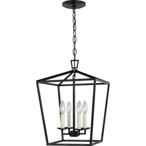 Dianna Four Light Small Lantern Midnight Black - Visual Comfort Ceiling Lights