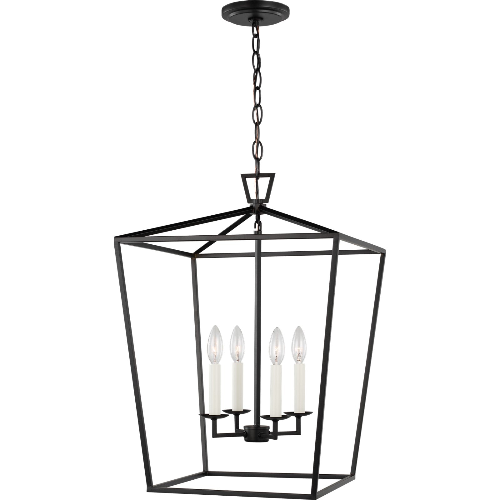 Dianna Four Light Medium Lantern Midnight Black - Visual Comfort Ceiling Lights