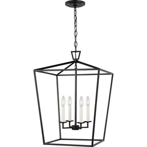 Dianna Four Light Medium Lantern Midnight Black - Visual Comfort Ceiling Lights