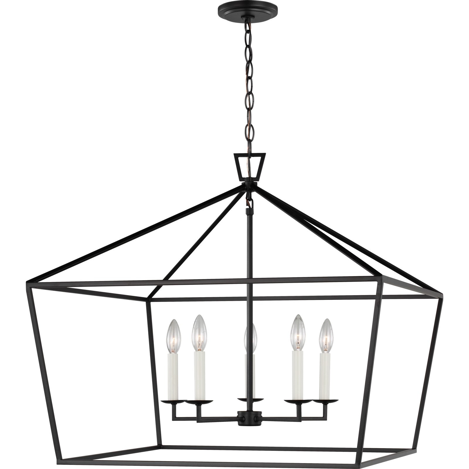 Dianna Five Light Wide Lantern Midnight Black - Visual Comfort Ceiling Lights