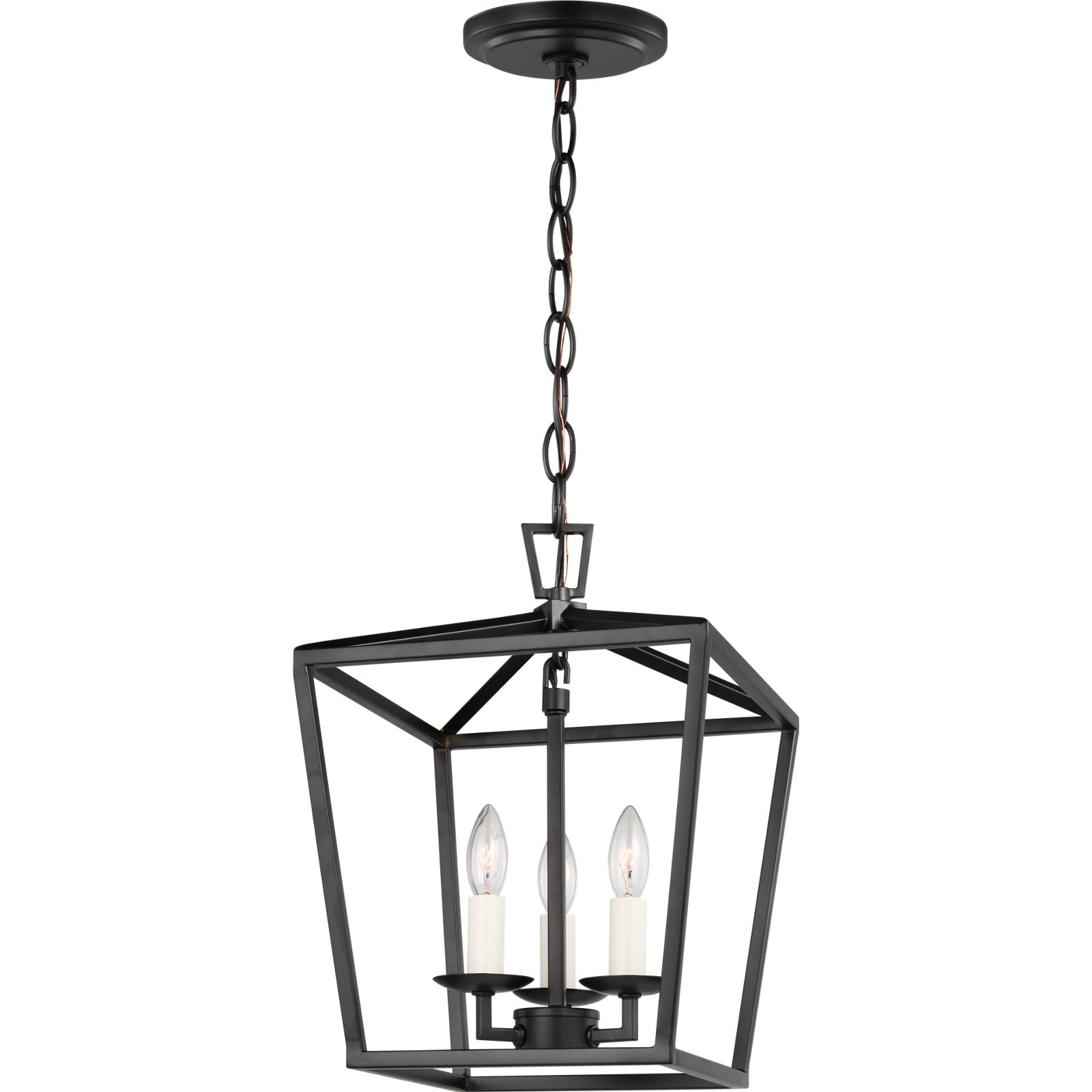 Dianna Three Light Mini Lantern Midnight Black - Visual Comfort Ceiling Lights