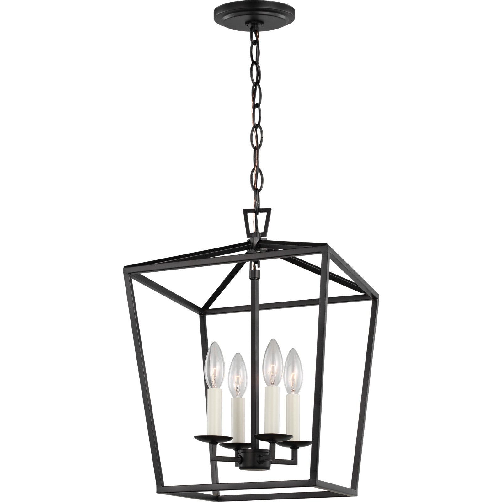 Dianna Four Light Small Lantern Midnight Black - Visual Comfort Ceiling Lights