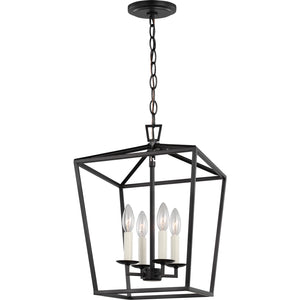 Dianna Four Light Small Lantern Midnight Black - Visual Comfort Ceiling Lights