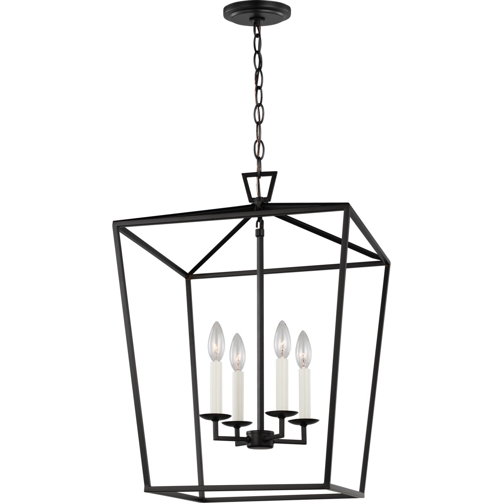 Dianna Four Light Medium Lantern Midnight Black - Visual Comfort Ceiling Lights