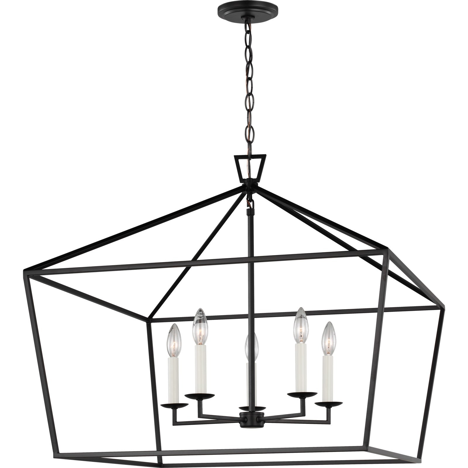 Dianna Five Light Wide Lantern Midnight Black - Visual Comfort Ceiling Lights