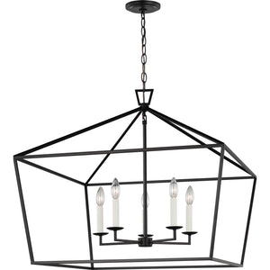 Dianna Five Light Wide Lantern Midnight Black - Visual Comfort Ceiling Lights
