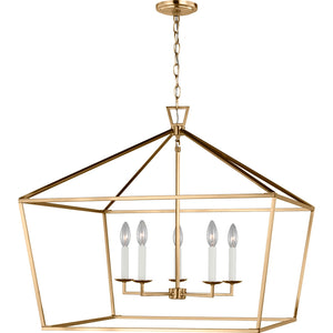Dianna Five Light Wide Lantern Midnight Black - Visual Comfort Ceiling Lights