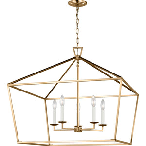 Dianna Five Light Wide Lantern Midnight Black - Visual Comfort Ceiling Lights