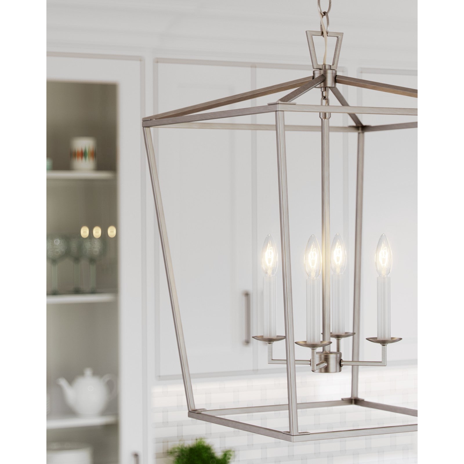 Dianna Four Light Medium Lantern Midnight Black - Visual Comfort Ceiling Lights