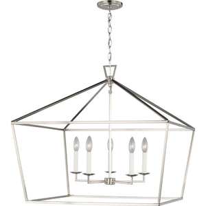 Dianna Five Light Wide Lantern Midnight Black - Visual Comfort Ceiling Lights