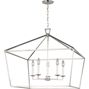 Dianna Five Light Wide Lantern Midnight Black - Visual Comfort Ceiling Lights
