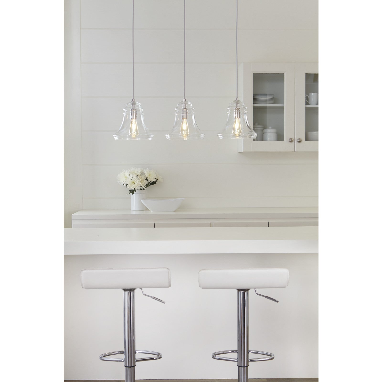 Doyle One Light Mini-Pendant in Satin Nickel - Visual Comfort Ceiling Lights
