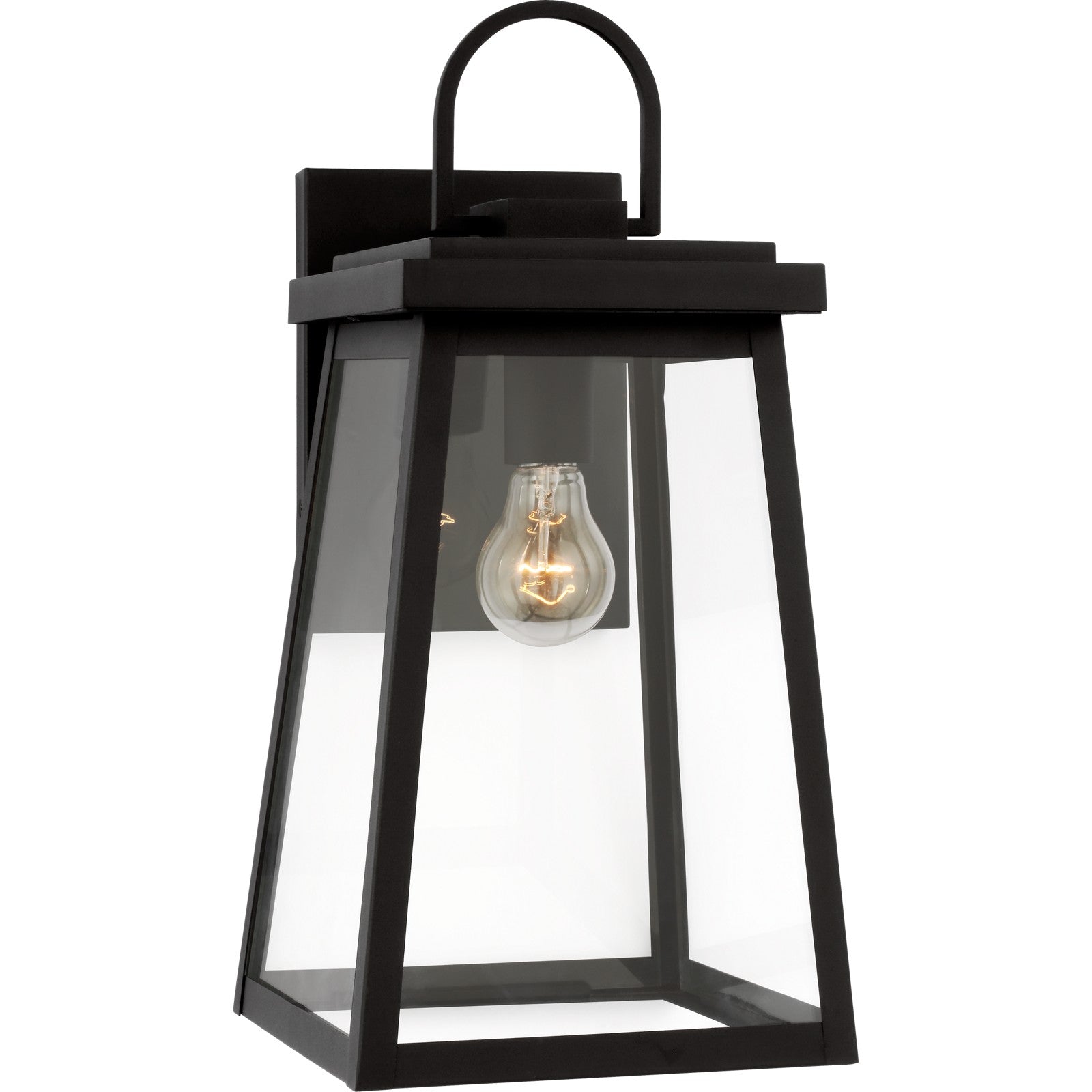 Founders Large Wall Lantern in Black - Visual Comfort Outdoor Lighting