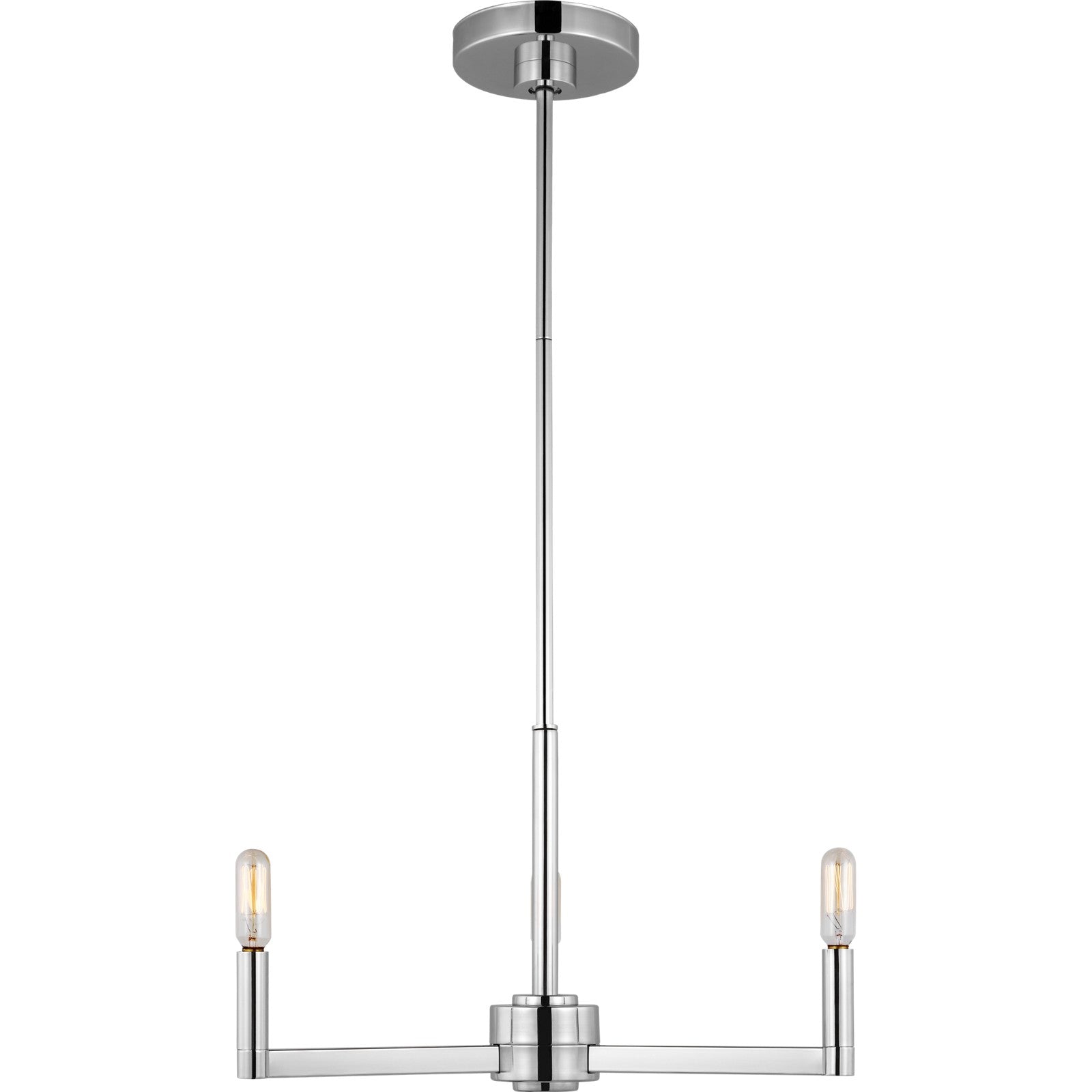 Fullton 3-Light Chandelier in Chrome with No Shade - Visual Comfort Ceiling Lights