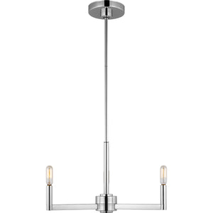 Fullton 3-Light Chandelier in Chrome with No Shade - Visual Comfort Ceiling Lights
