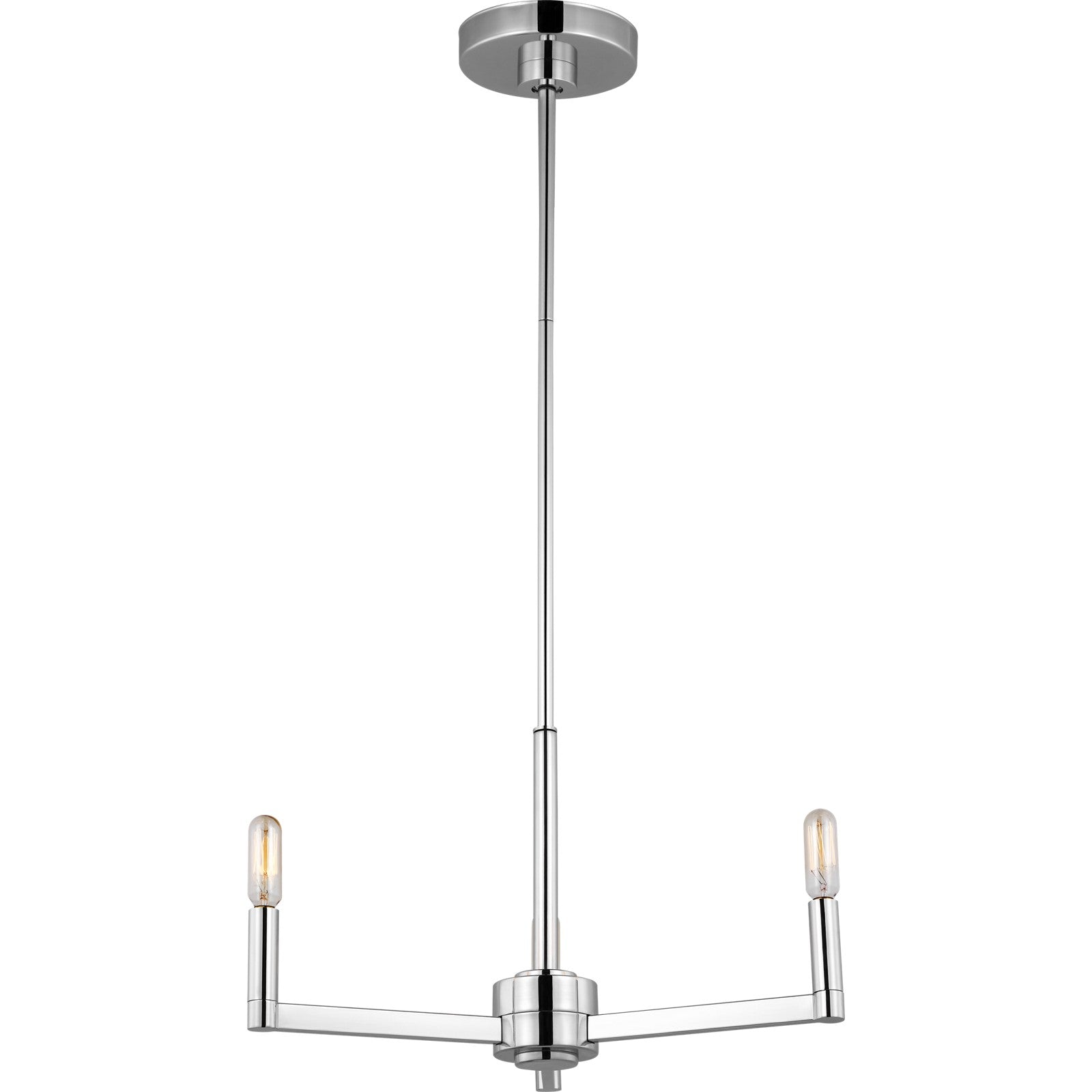 Fullton 3-Light Chandelier in Chrome with No Shade - Visual Comfort Ceiling Lights