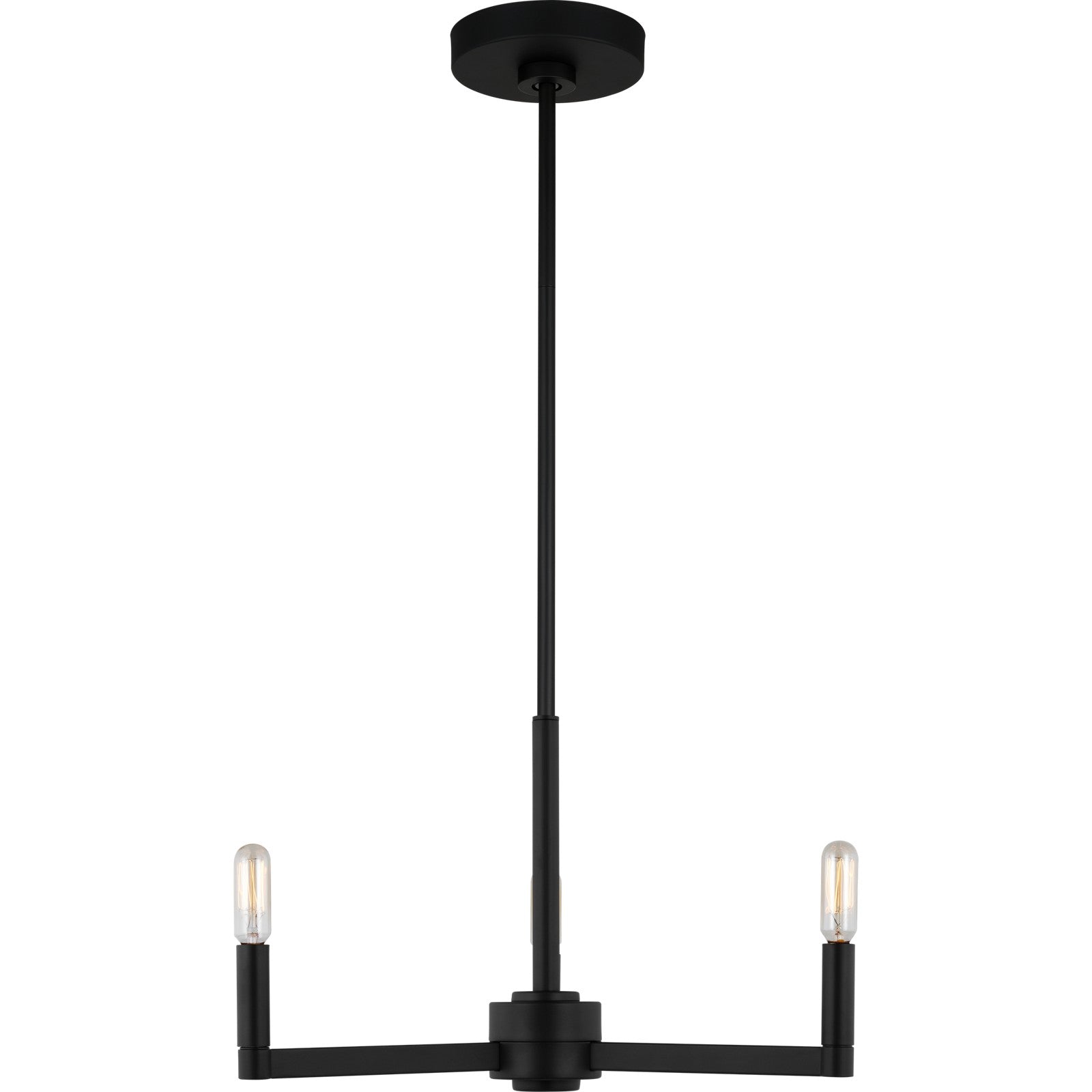 Fullton 3-Light Chandelier in Chrome with No Shade - Visual Comfort Ceiling Lights