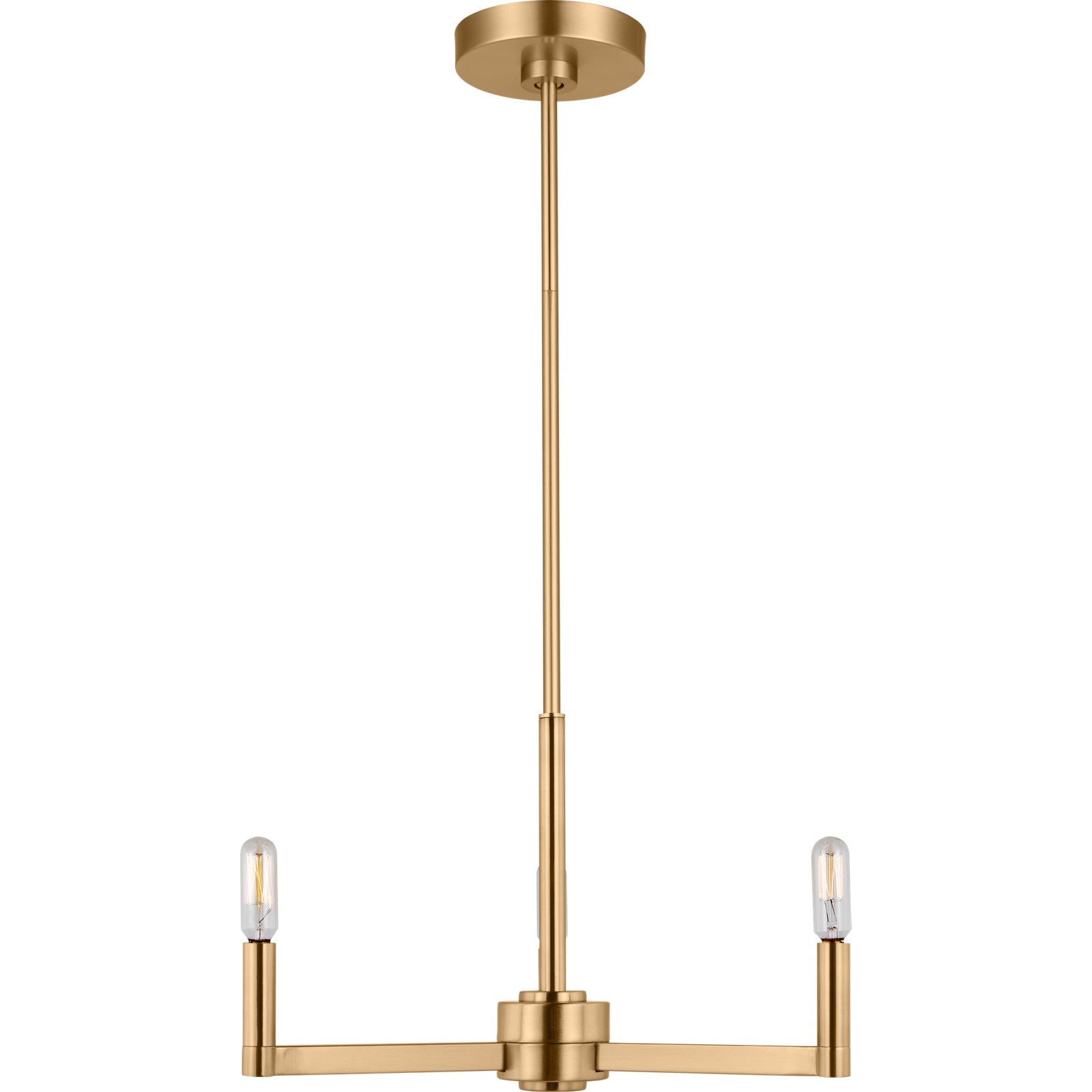Fullton 3-Light Chandelier in Chrome with No Shade - Visual Comfort Ceiling Lights