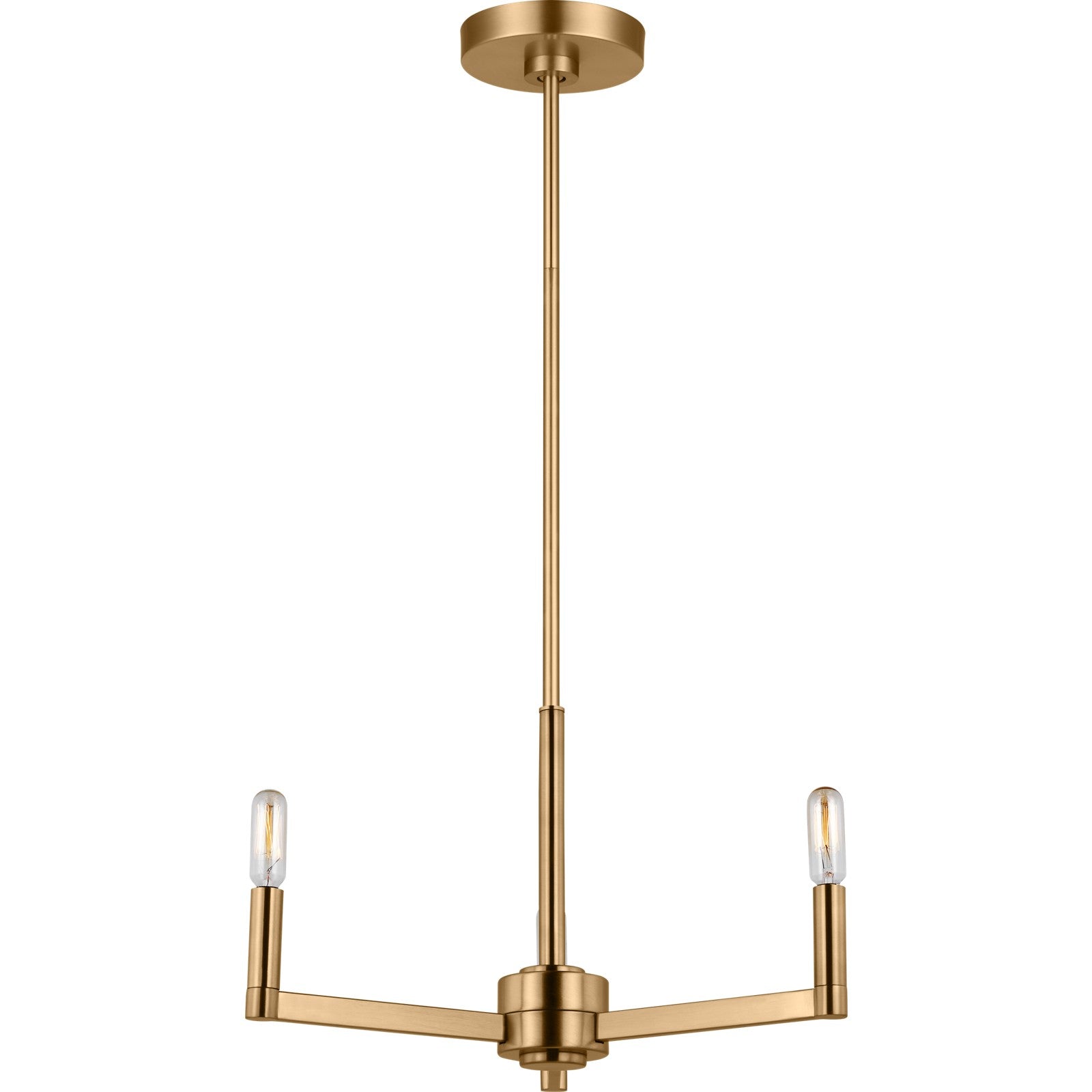 Fullton 3-Light Chandelier in Chrome with No Shade - Visual Comfort Ceiling Lights