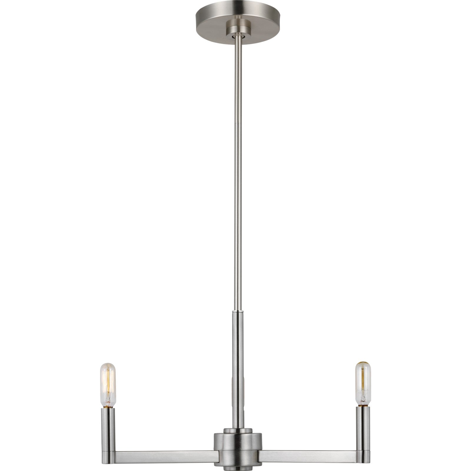 Fullton 3-Light Chandelier in Chrome with No Shade - Visual Comfort Ceiling Lights