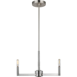 Fullton 3-Light Chandelier in Chrome with No Shade - Visual Comfort Ceiling Lights