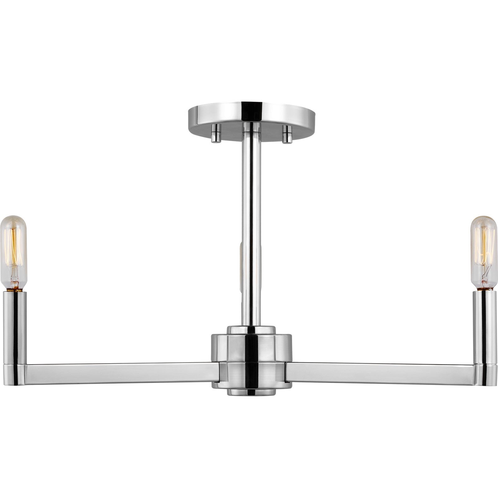 Fullton Semi Flush Mount in Chrome with No Shade - Visual Comfort Ceiling Lights