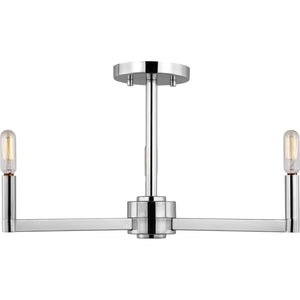 Fullton Semi Flush Mount in Chrome with No Shade - Visual Comfort Ceiling Lights