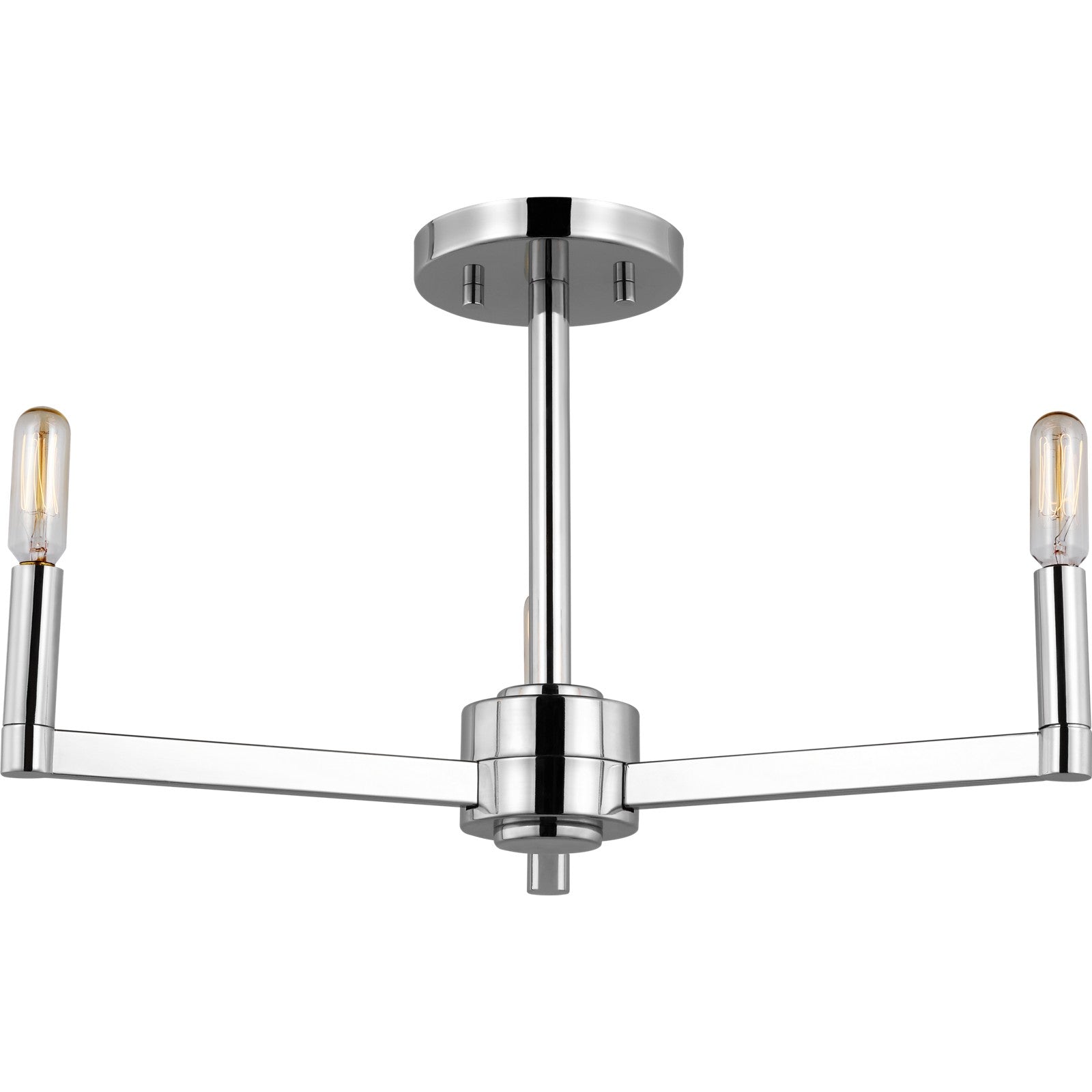 Fullton Semi Flush Mount in Chrome with No Shade - Visual Comfort Ceiling Lights