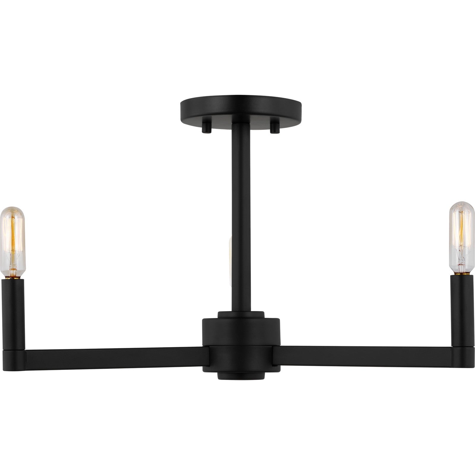 Fullton Semi Flush Mount in Chrome with No Shade - Visual Comfort Ceiling Lights