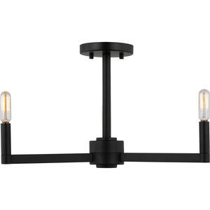 Fullton Semi Flush Mount in Chrome with No Shade - Visual Comfort Ceiling Lights